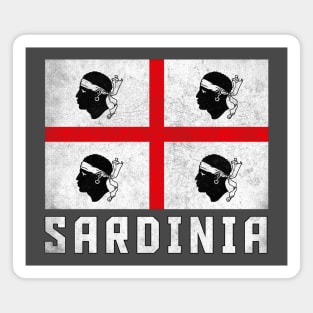 Sardinia Italia Flag / Retro Look Faded Design Magnet